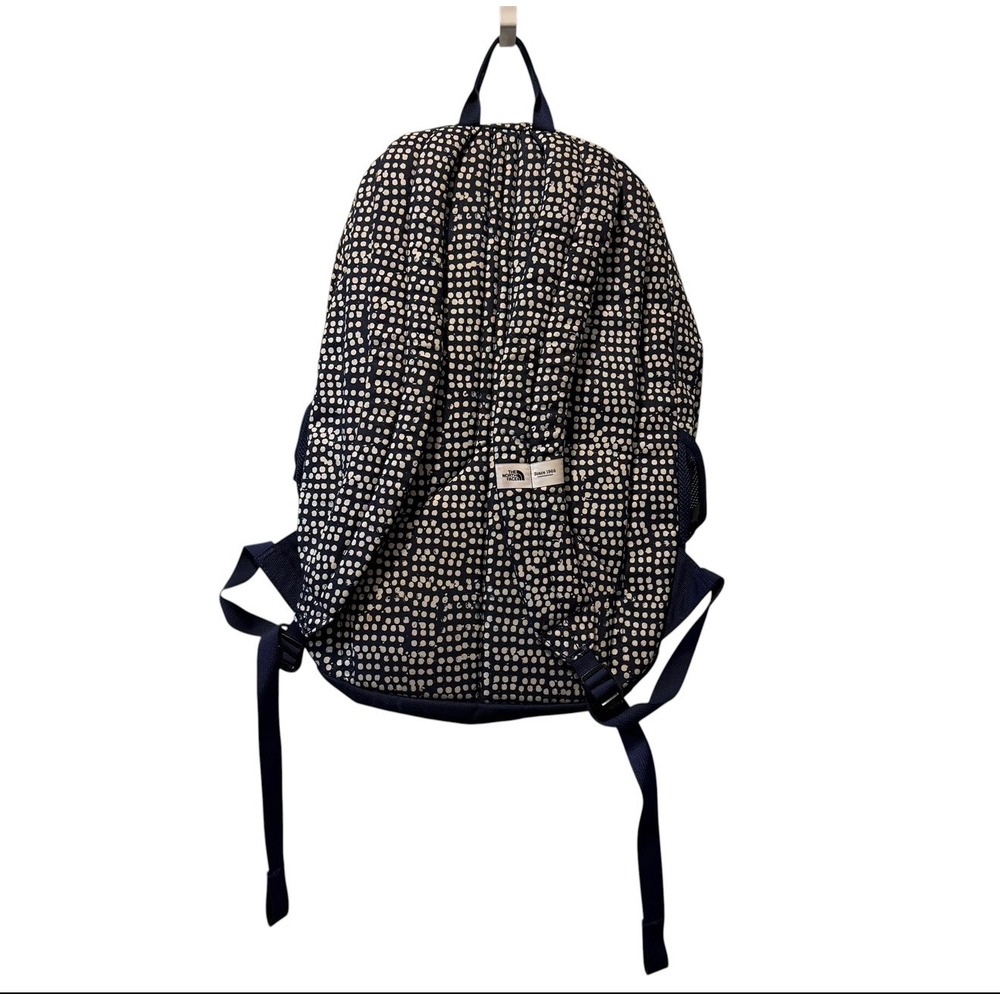 The North Face Wise Guy Backpack Navy White Polka Dot School Travel Bag - Picture 2 of 12